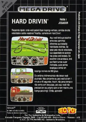 Hard Drivin' (World) box cover back